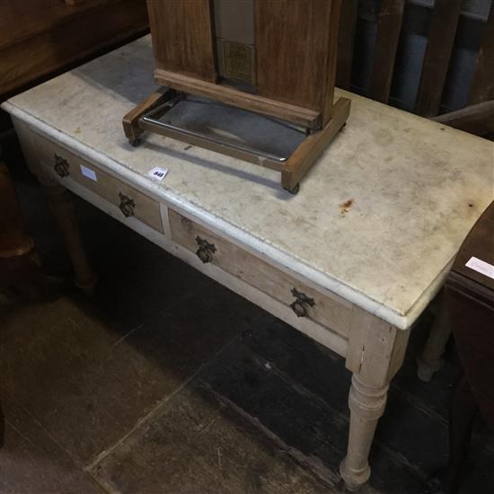 Marble top pine washstand(-)